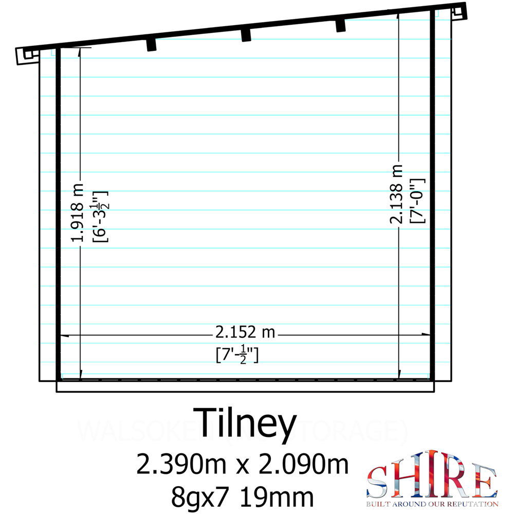 Shire Tilney 8 x 7ft Pent Garden Log Cabin Image 9