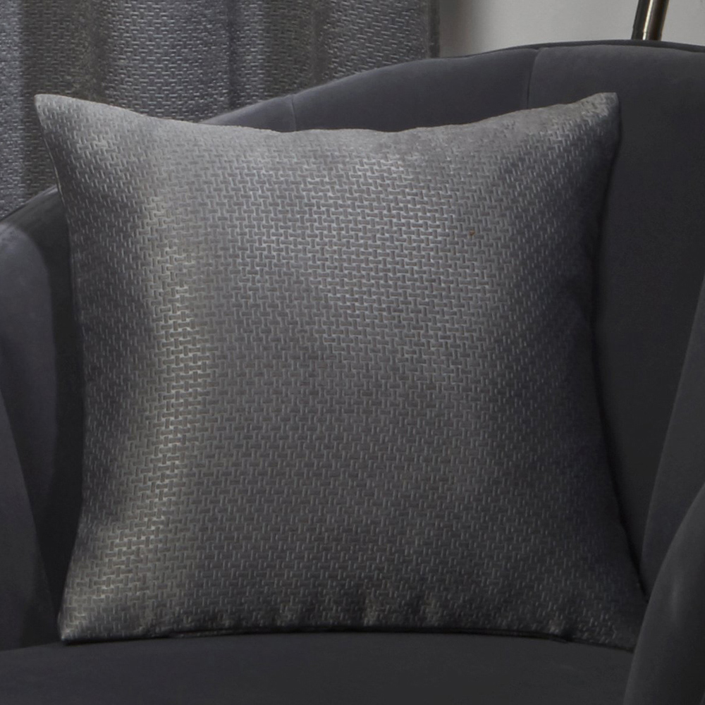Serene Metro Charcoal Grey Cushion Cover Image 2