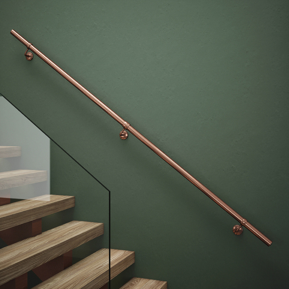 Rothley Antique Copper Stair Handrail Kit 2.4m Image 9