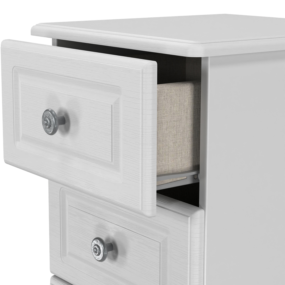 Crowndale Pembroke 5 Drawer Grey Ash Tall Bedside Cabinet Ready Assembled Image 4