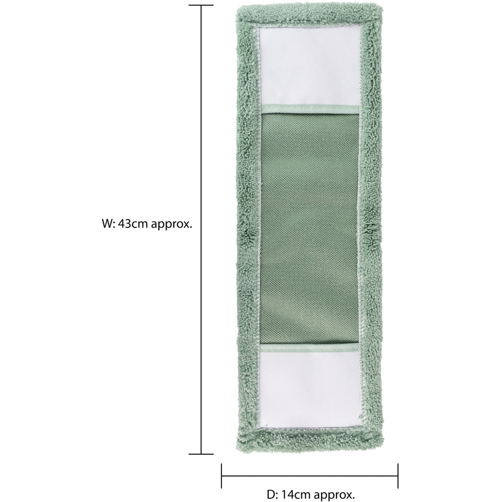 JVL Cleaning Green Replacement Microfibre Mop Pad 2 Pack Image 6