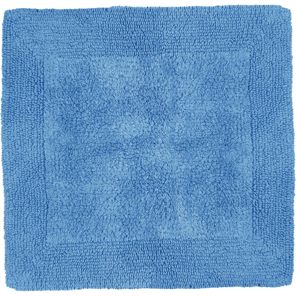 Allure Bath Fashions Elegance Cornish Blue Reversible Square Bath Mat 55 x 55cm Image 1