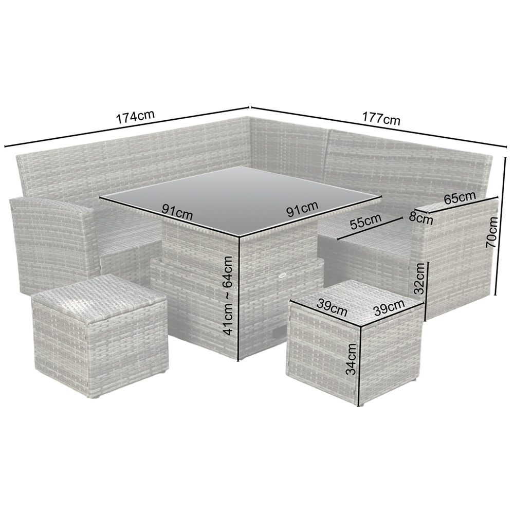 Home Garden Direct St Tropez Grey Corner Sofa Set Image 9