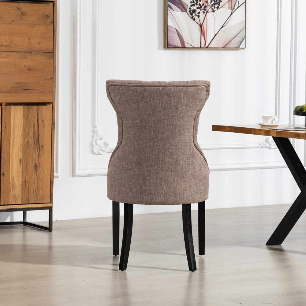 Artemis Home Lurano Set of 2 Dark Brown Fabric Dining Chair Image 5