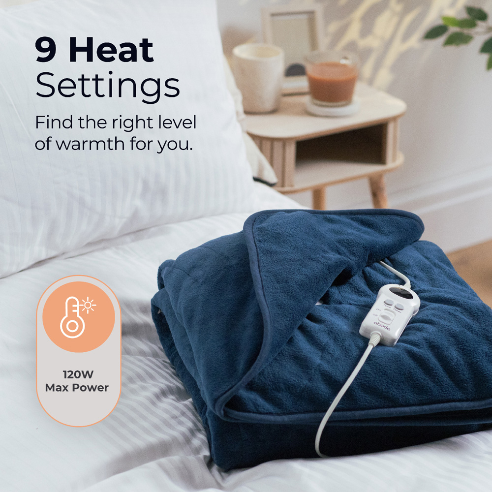 Abode Blue Microfleece Heated Throw 130 x 180cm Image 7