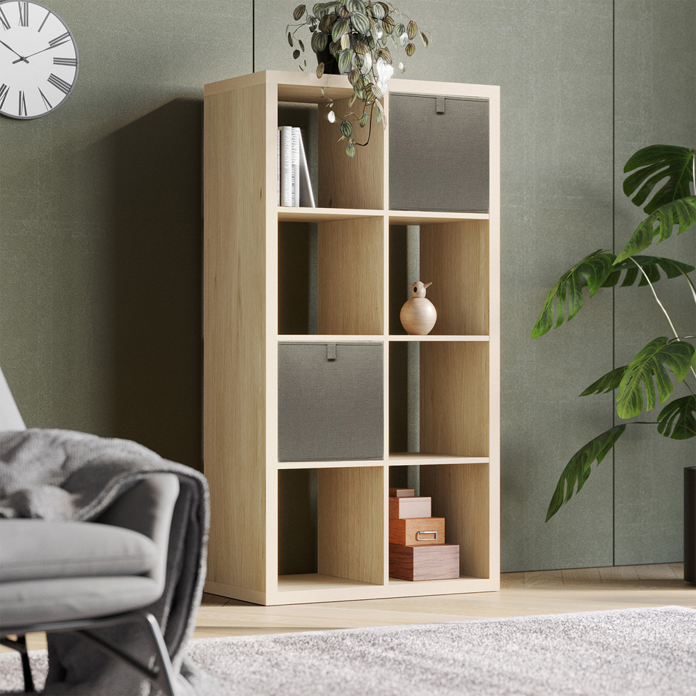 Clever Cube 8 Shelf Light Oak Effect Storage Unit Image 5
