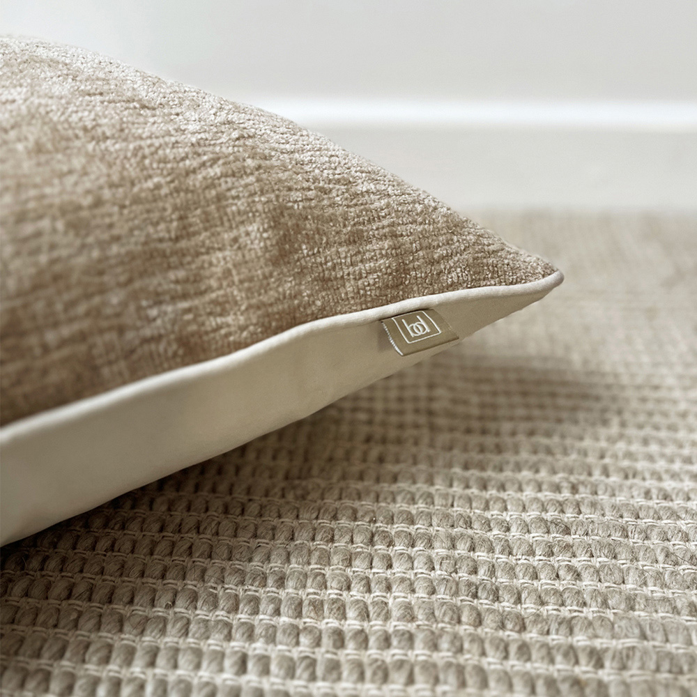 Belgravia Decor Beige Chenille Cushion 50 x 50cm Image 3