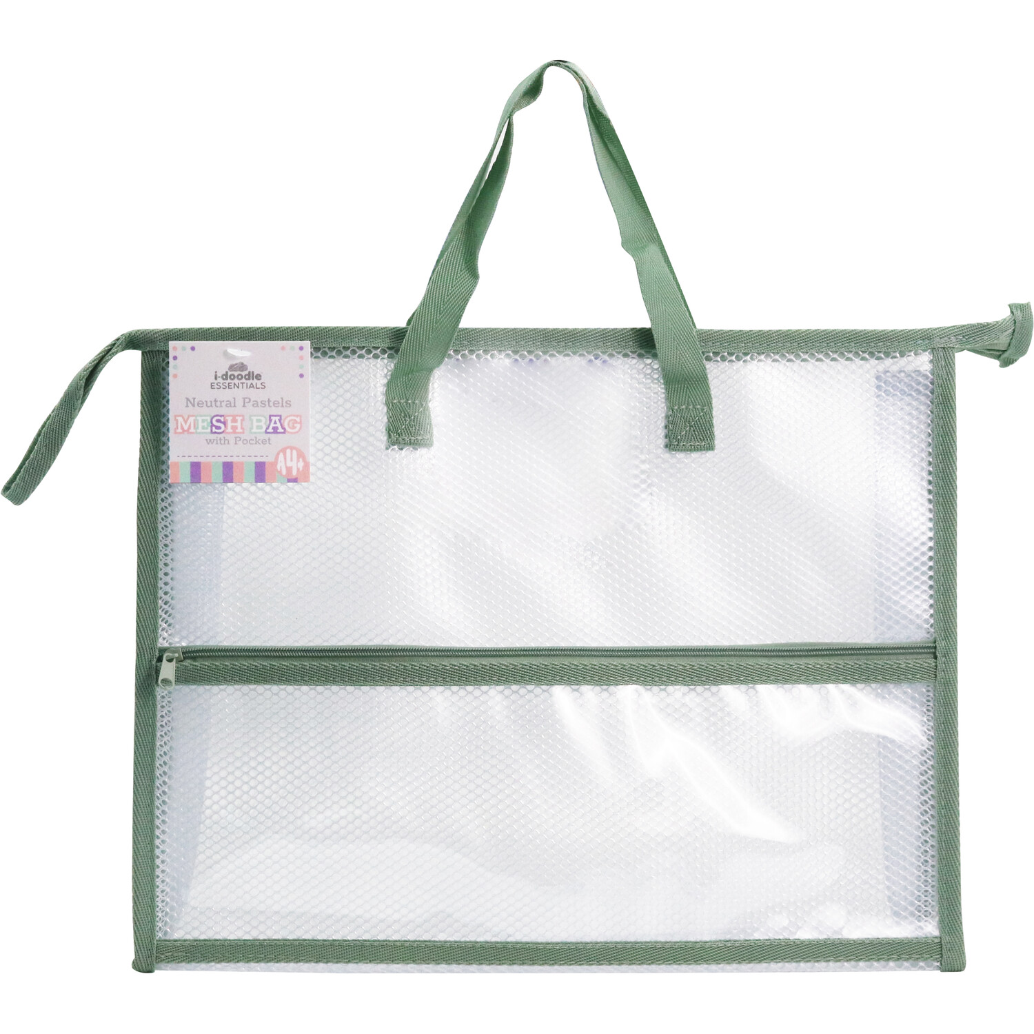 A4 Neutral Pastels Mesh Bag with Pocket Image 3