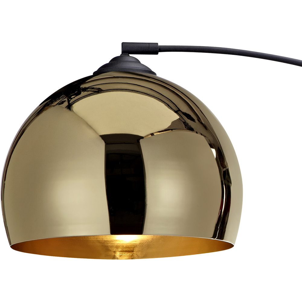 Teamson Home Arquer Gold Shade Black Marble Arc Floor Lamp Image 3