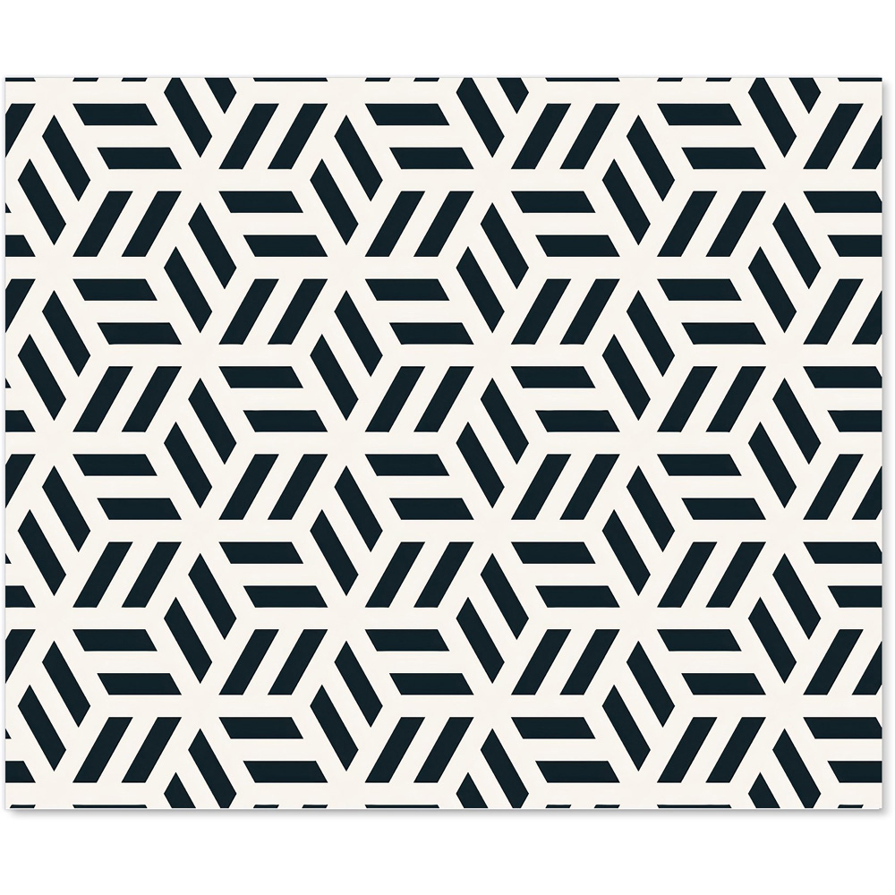 Warren Reed Designer Geometric Monochrome Hexagonal Glass Kitchen Splashback 75 x 90cm Image 2