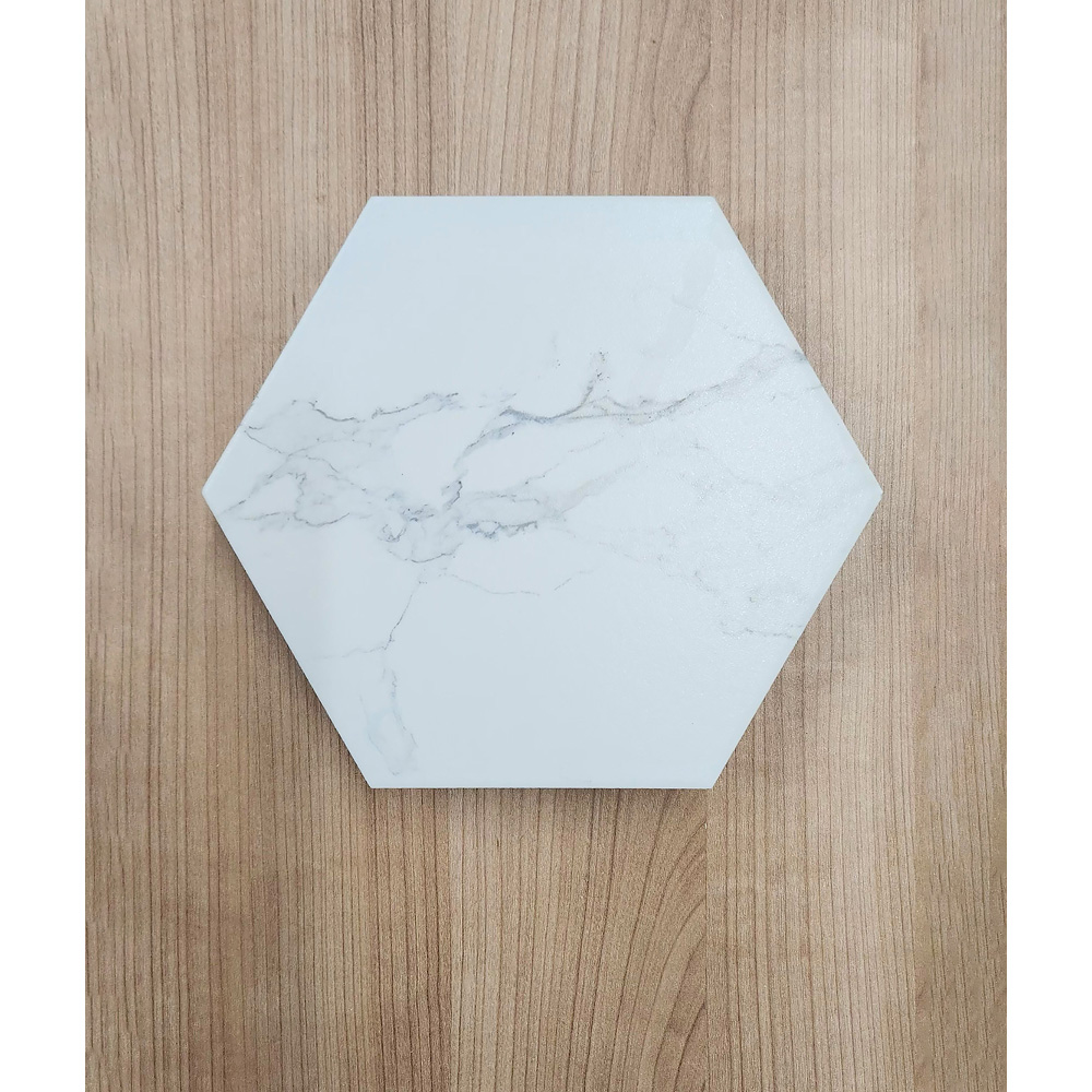 Top Ceramics White Marble Effect Hexagon Porcelain Wall Tile 215 x 250mm Image 4