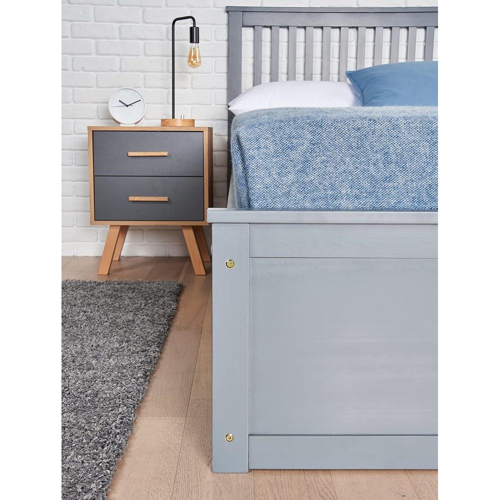Home Treats Double Grey Wooden Ottoman Bed with Mattress Image 7