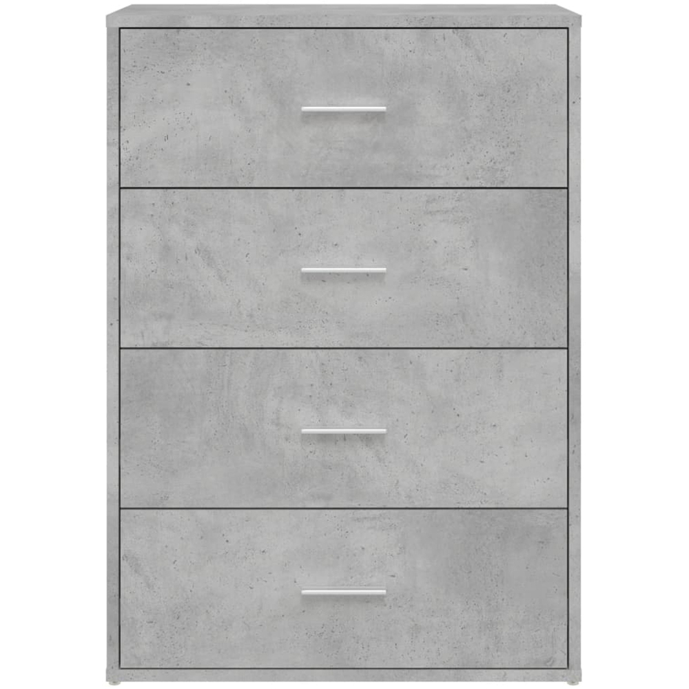 vidaXL 4 Drawer Concrete Grey Wooden Sideboard Image 4