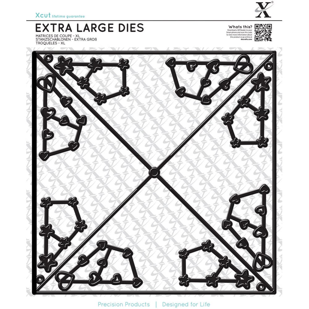 Xcut 9 Piece Silver Straight Pinwheel Dies Set Extra Large Image 1