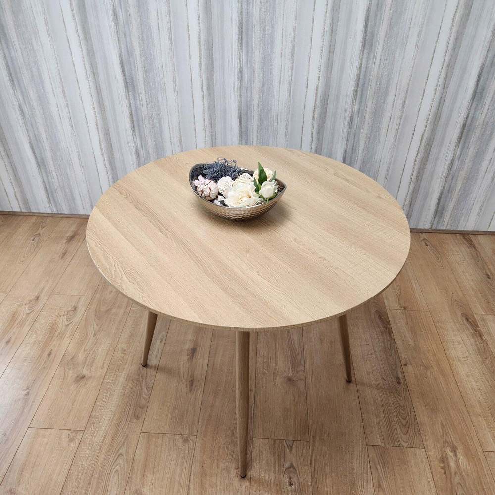 Portland 4 Seater Beige Wood Dining Table Image 5