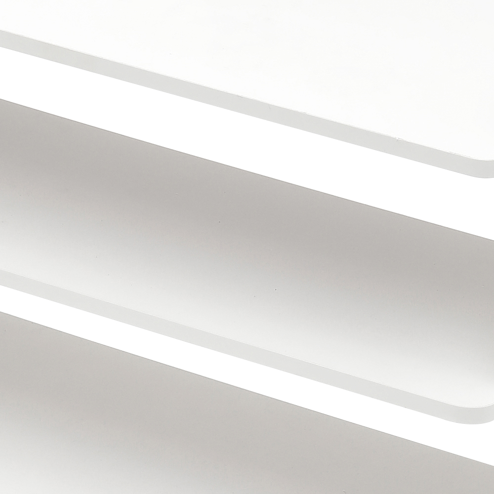 H&O Direct 7 Shelf White Shoe Rack with Raised Guardrail Image 4