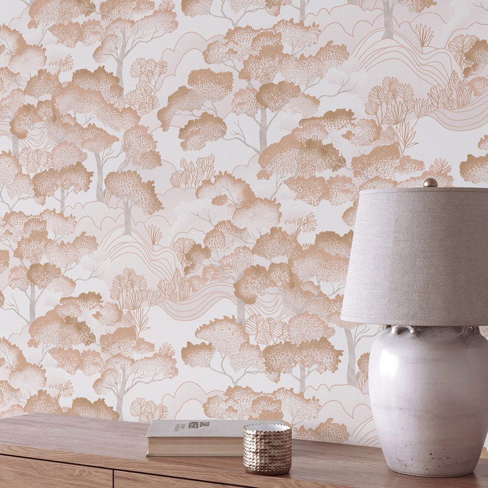 Elle Decoration Golden Grove Beige Vinyl Wallpaper by Erismann Image 4