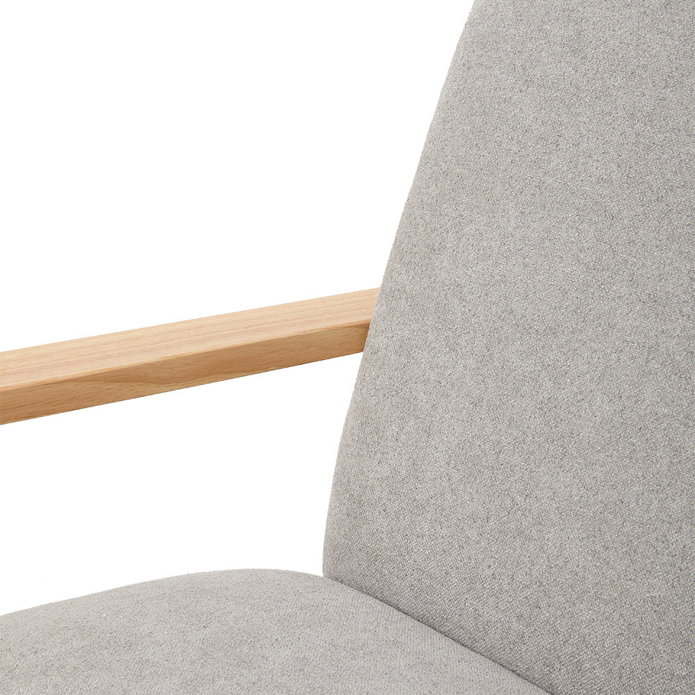 Living and Home Grey Chenille Upholstered Armchair Image 5