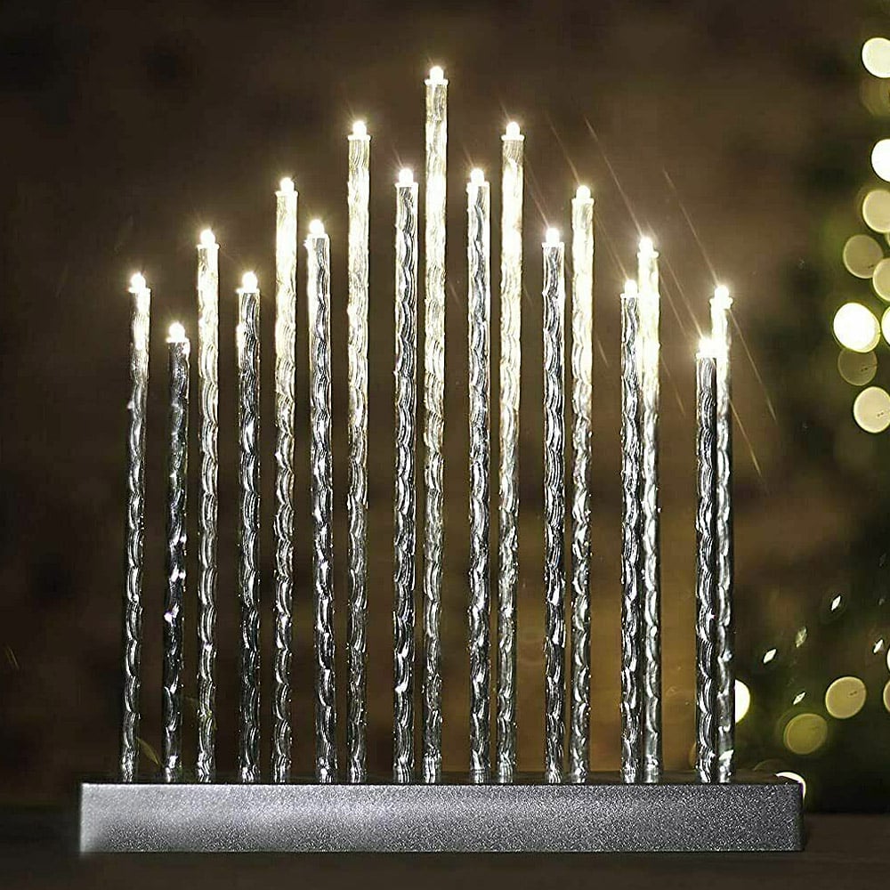 Marco Paul 17 LED Shiny Aluminium Candle Bridge Image 1