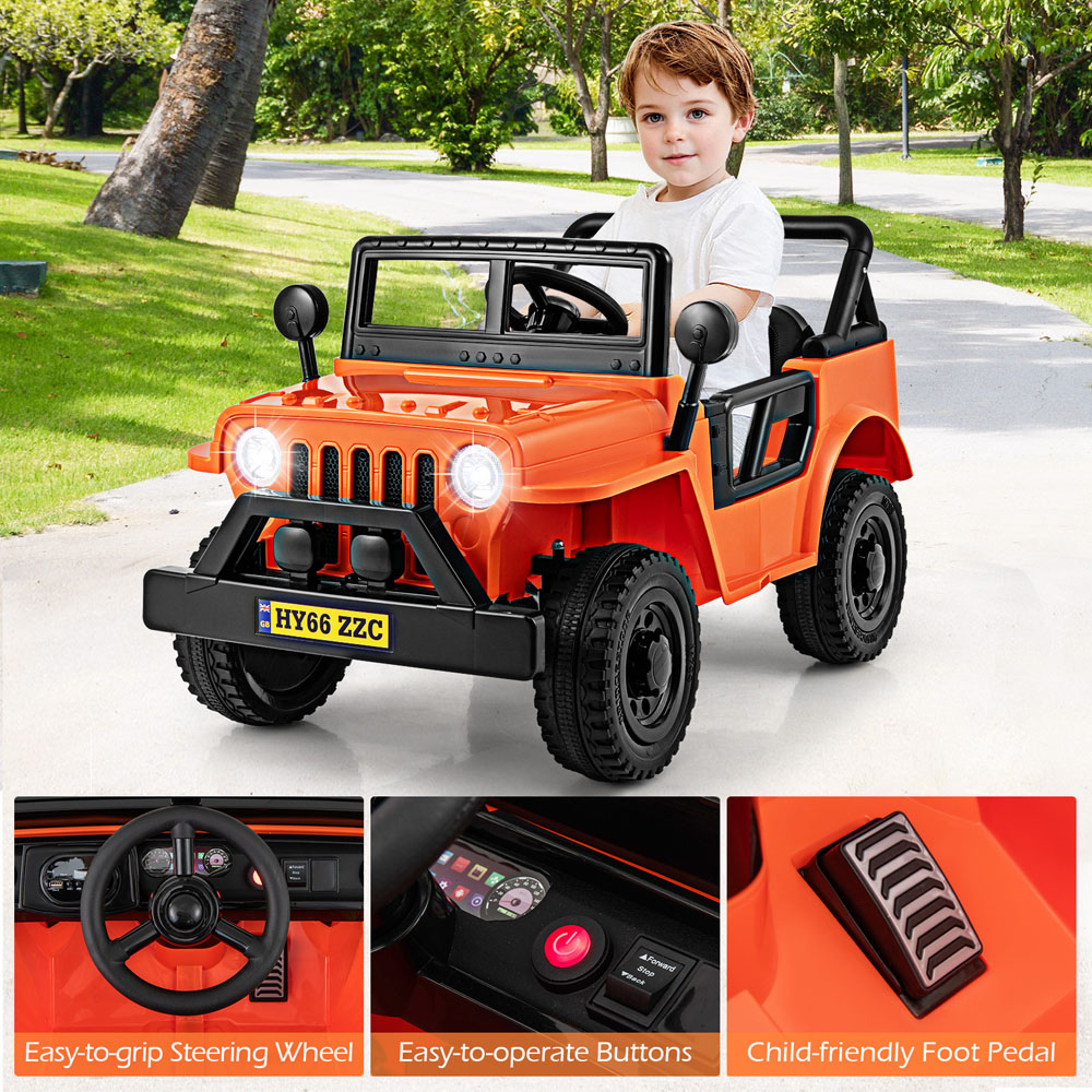 Costway Kids Orange Ride On Truck with Remote Control and 3 Speeds 12V Image 6