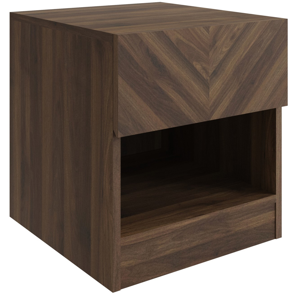 GFW Catania Single Drawer Single Shelf Royal Walnut Lamp Table Image 2