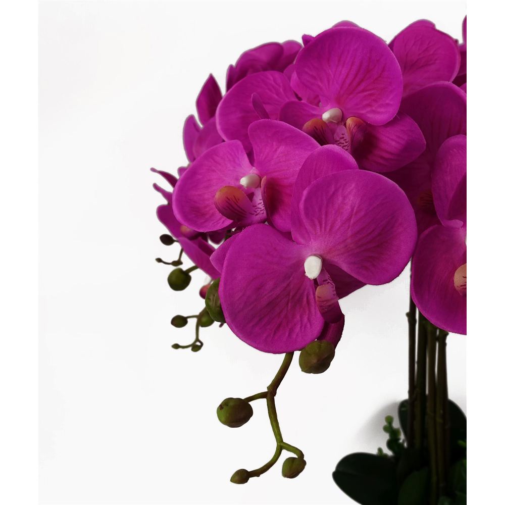 Leaf Deluxe Extra Dark Pink Large Orchid Artificial Plant in Pot 2.8ft Image 4
