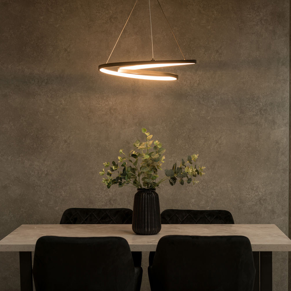 ValueLights Infinity Black Loop Integrated LED Ceiling Light Image 6