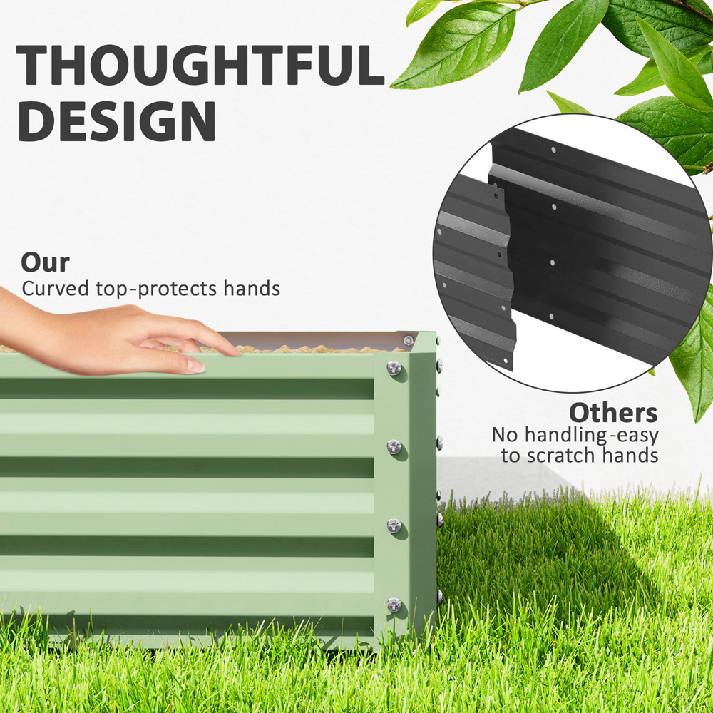Outsunny Light Green Metal Raised Garden Bed 120 x 120cm Image 7