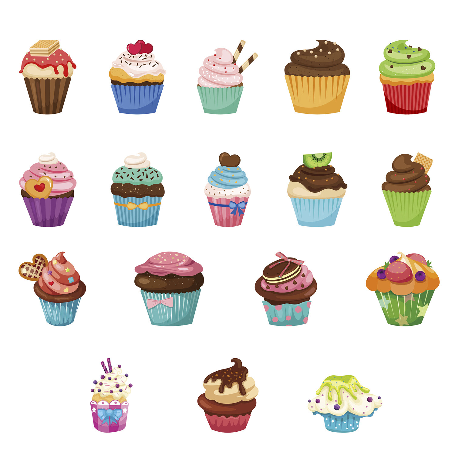 Easy Peel and Stick Foam Stickers - Multicolour / Sweets Cakes Image 2