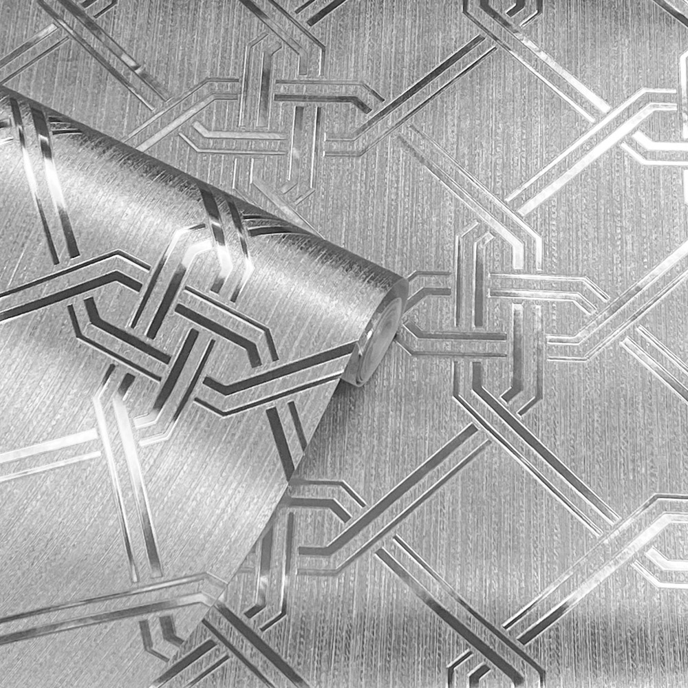 Arthouse Gianni Foil Silver Wallpaper Image 2