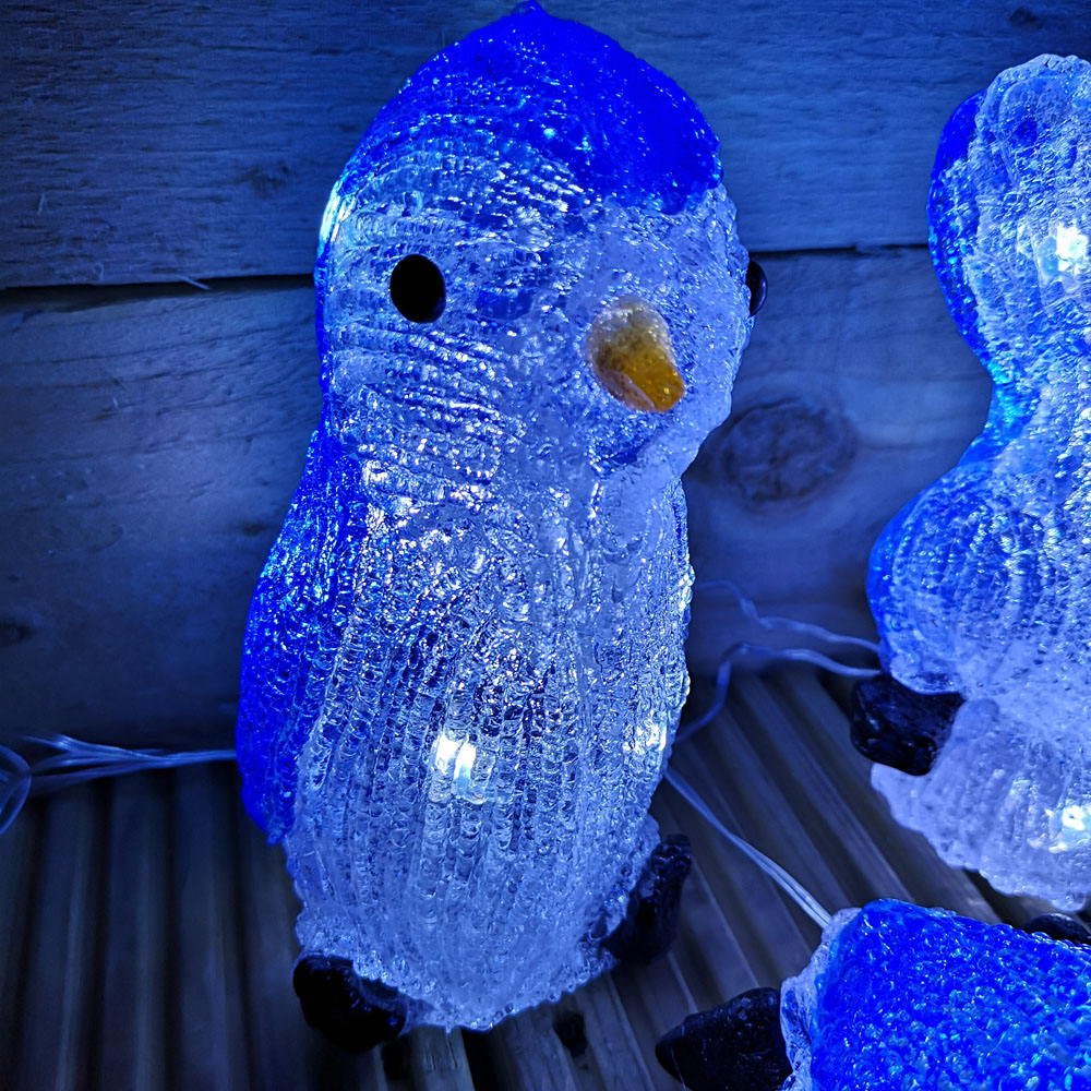 Samuel Alexander 30 Ice White LED Acrylic Penguins Christmas Decoration Set of 3 Image 5