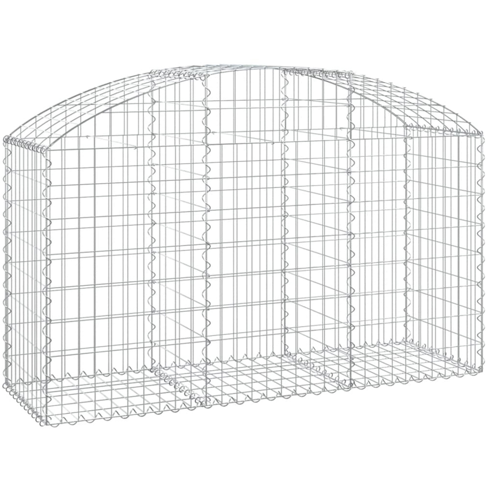 vidaXL Silver Galvanised Iron Arched Gabion Basket 150 x 50 x 80/100cm Image 1