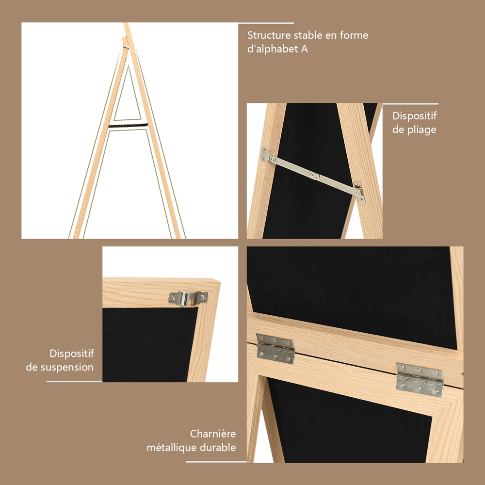 Costway Natural Wooden Full Length Mirror 153 x 37cm Image 7