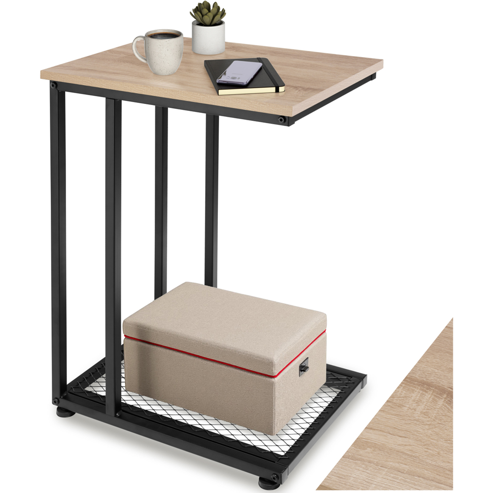tectake Eton 2 Shelf Light Sonoma Oak Bedside Table Image 2