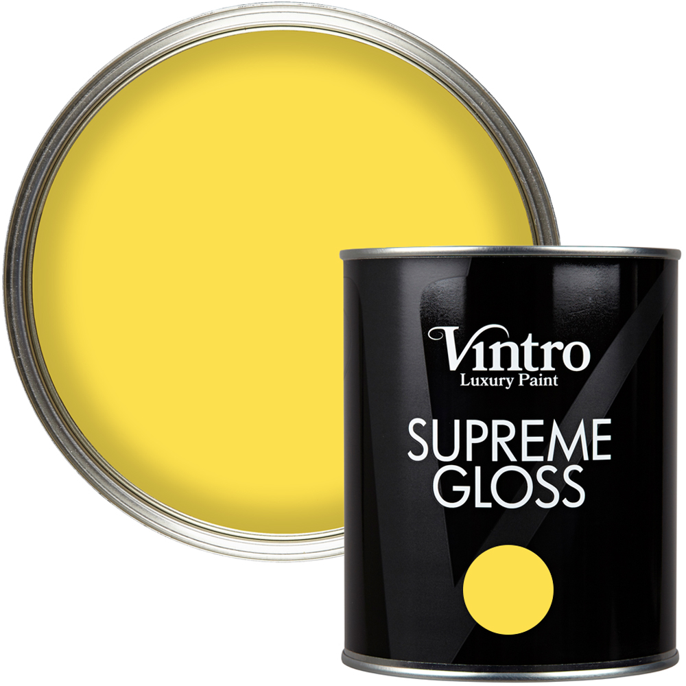 Vintro Paint Walls and Ceilings Yellow Maiden Gloss Paint 1L Image 1