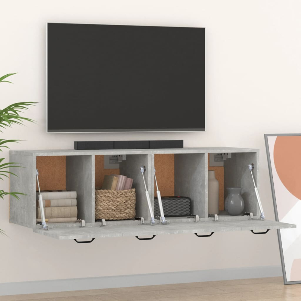 vidaXL Single Door Concrete Grey Wall Mounted Cabinet Set of 2 Image 3