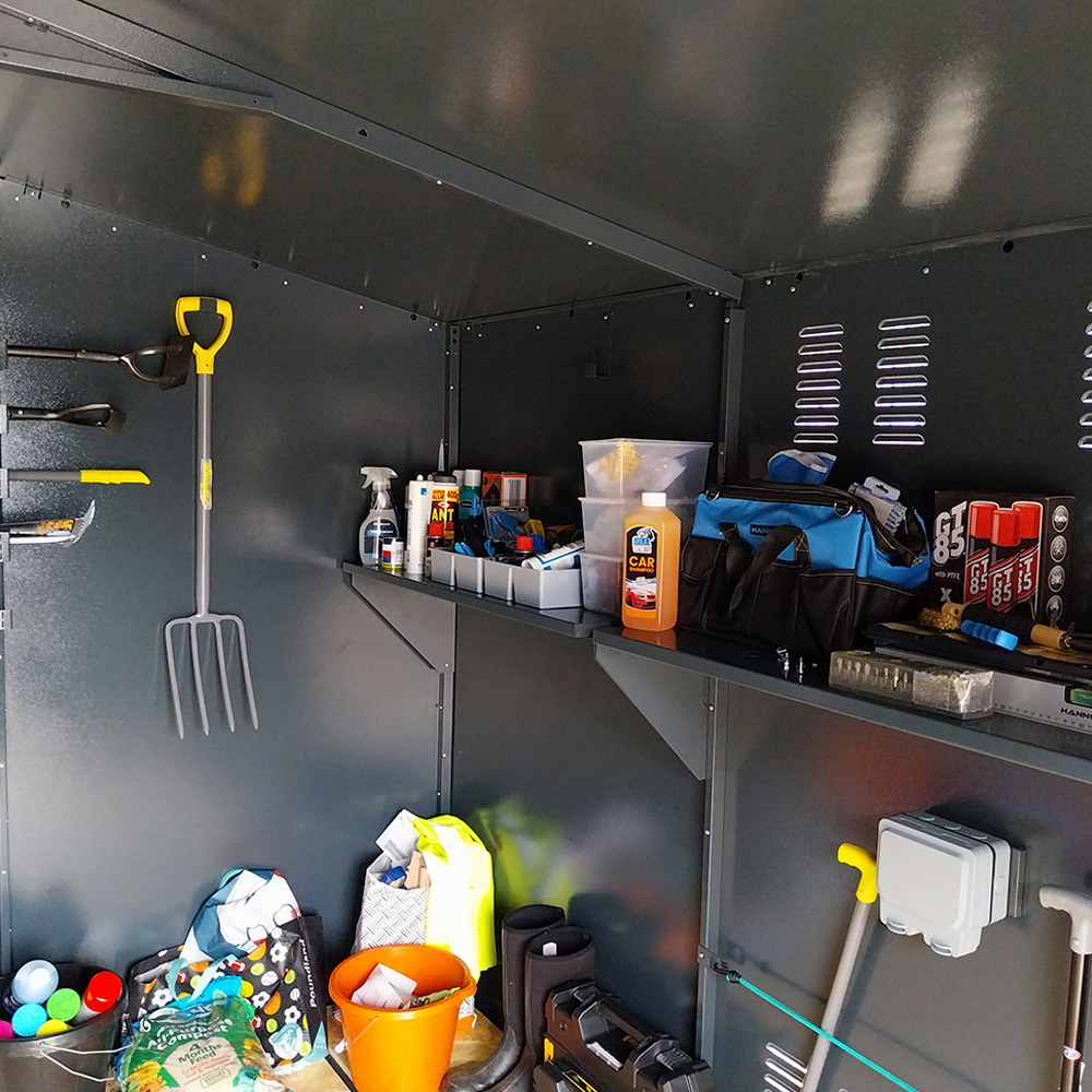 Asgard Garrison Secured by Design 10 x 14ft Green Metal Workshop Shed with Floor and 5 Point Locking Image 8