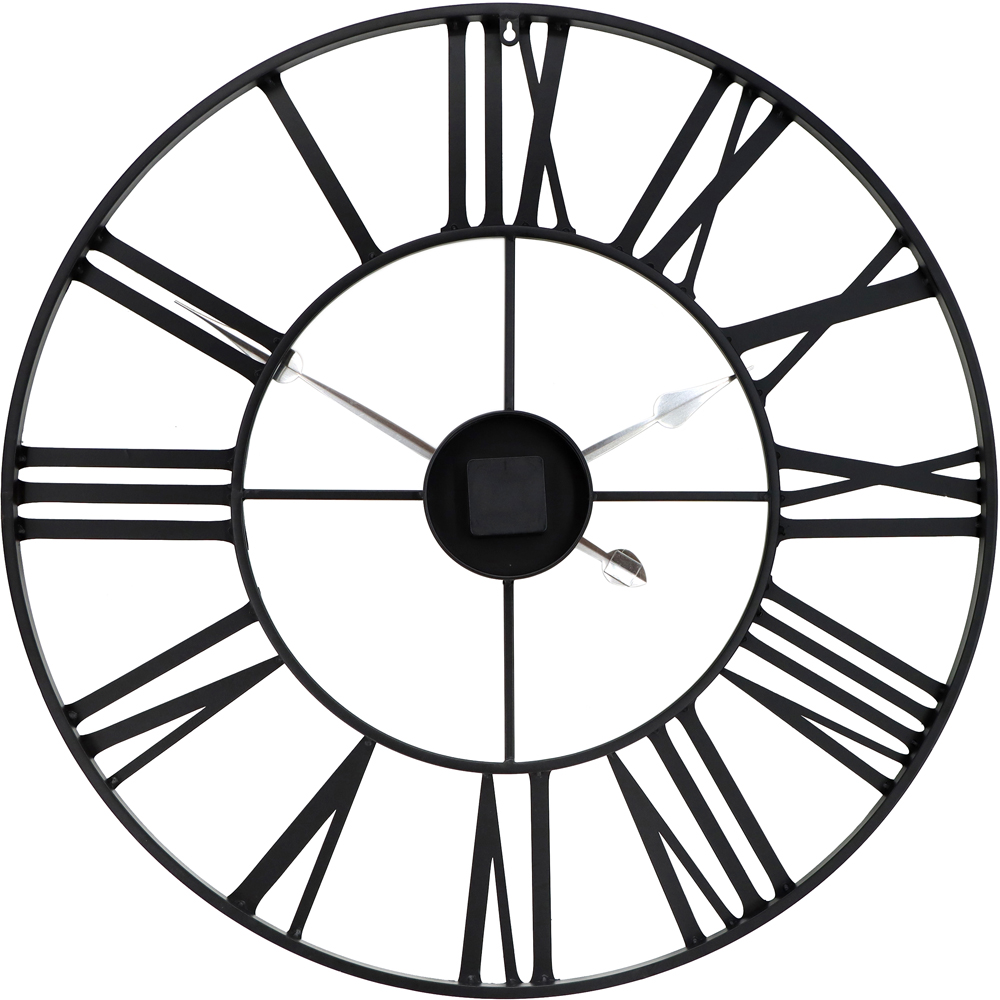 Charles Bentley Black Indoor Round Wall Clock 80cm Image 5