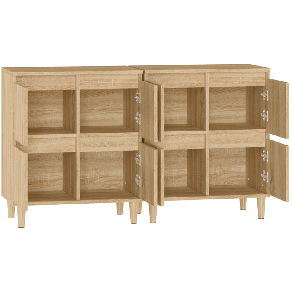 vidaXL 4 Door Sonoma Oak Sideboard Set of 2 Image 7