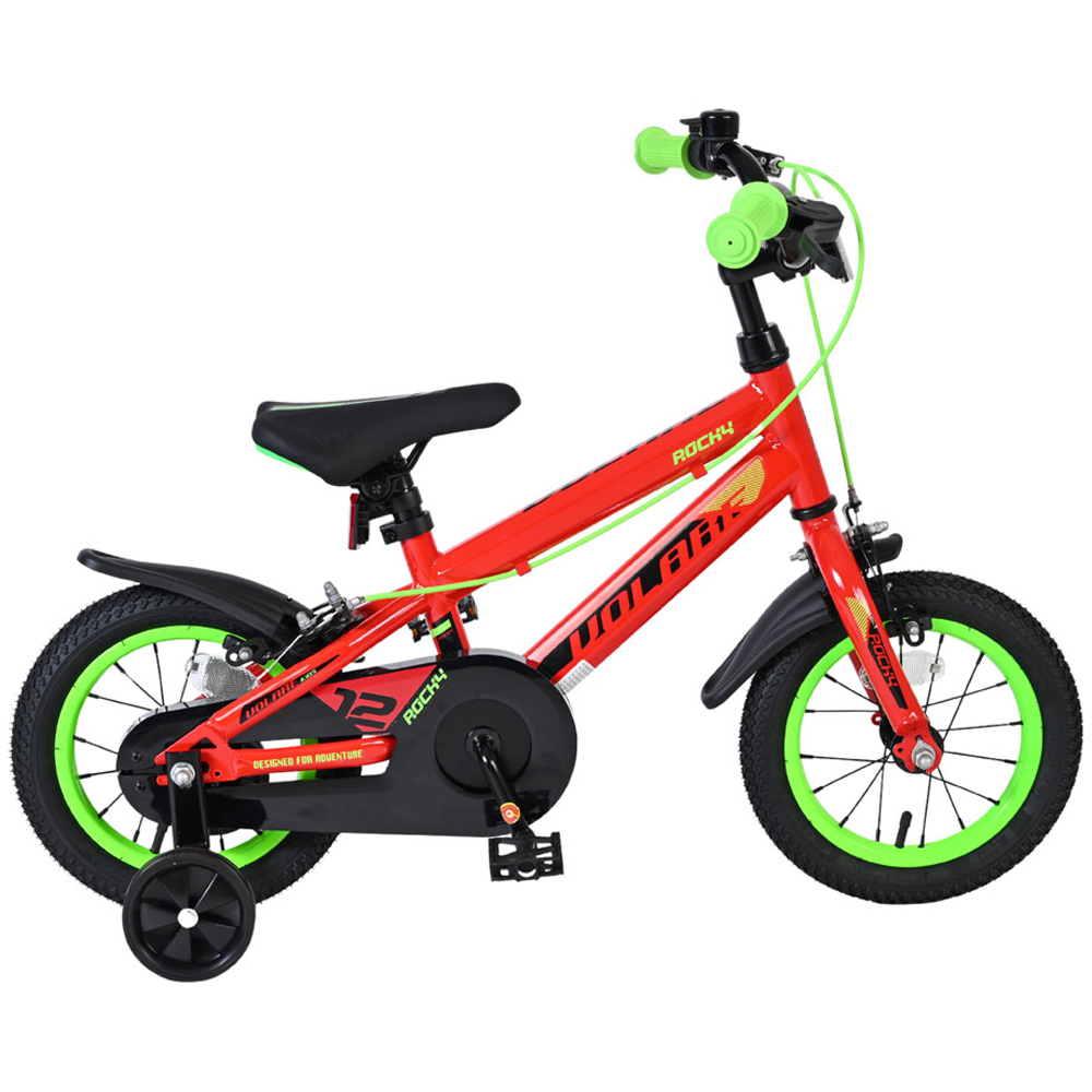 Volare Rocky Kids 12 inch Red Bike with Stabilisers Image 4