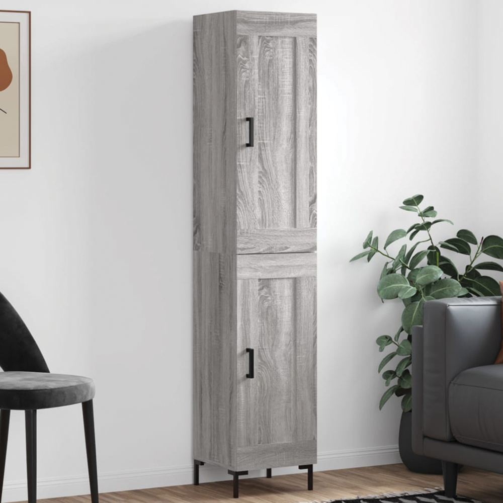vidaXL 2 Door Grey Sonoma Highboard Image 1