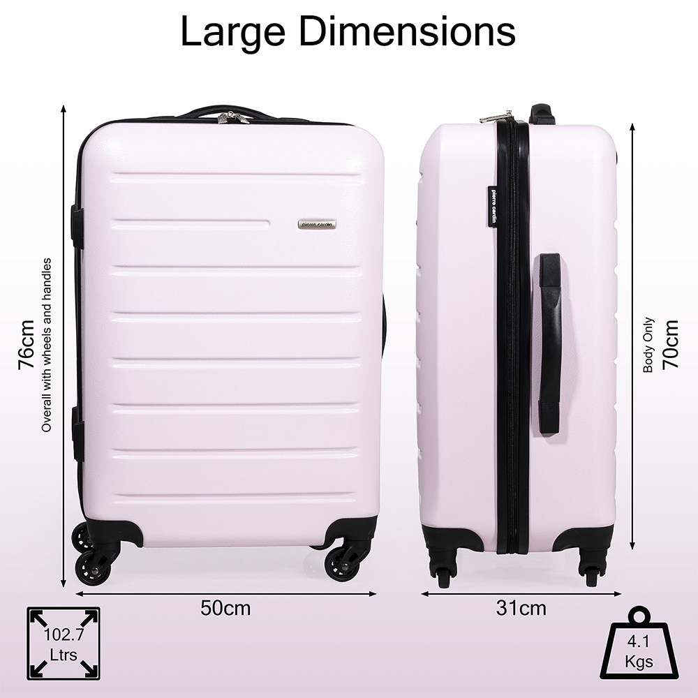 Pierre Cardin Voyager XL Pink Hard Shell Lightweight Trolley Suitcase Image 7