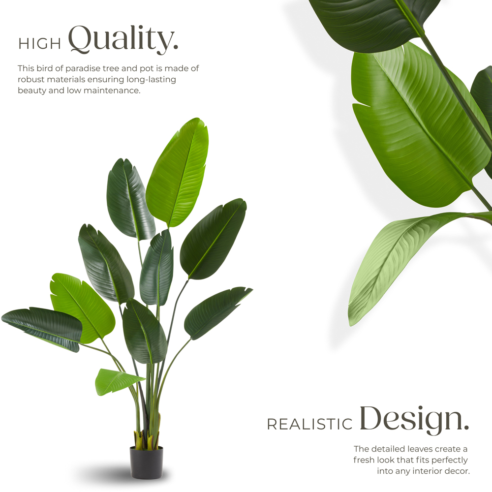 tectake Artificial Bird of Paradise Tree in Pot 160cm Image 3