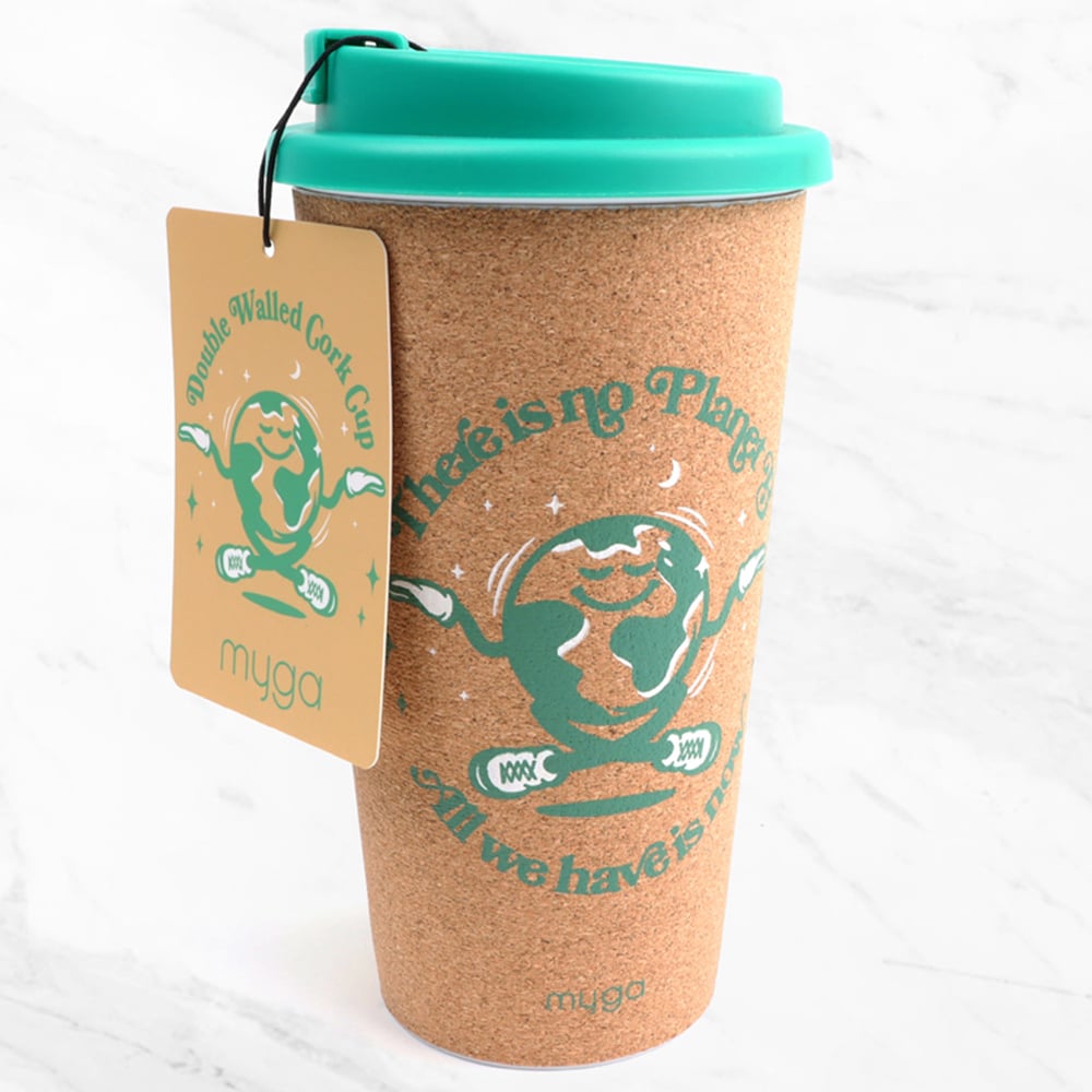  Myga Planet B Double Walled Cork Cup 450ml Image 2