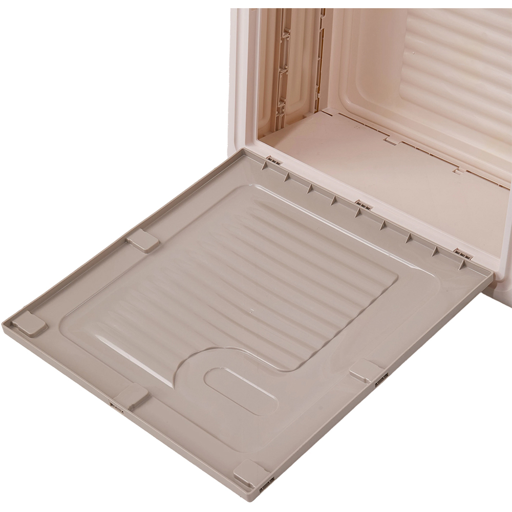 Living and Home 70L Cream Foldable Storage Box with Wheels and Lid Image 6