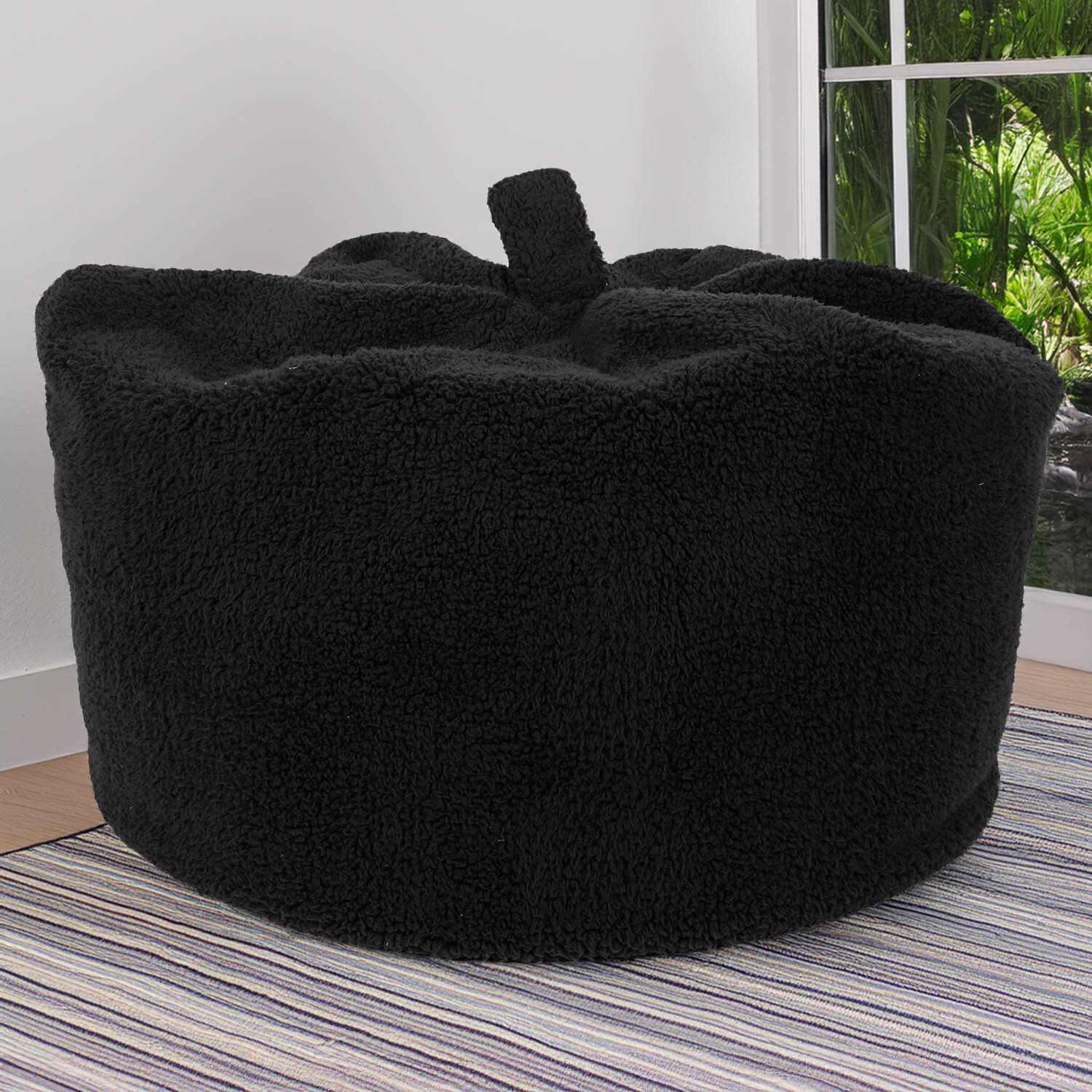 Divante Black Teddy Fleece Bean Bag Image 1