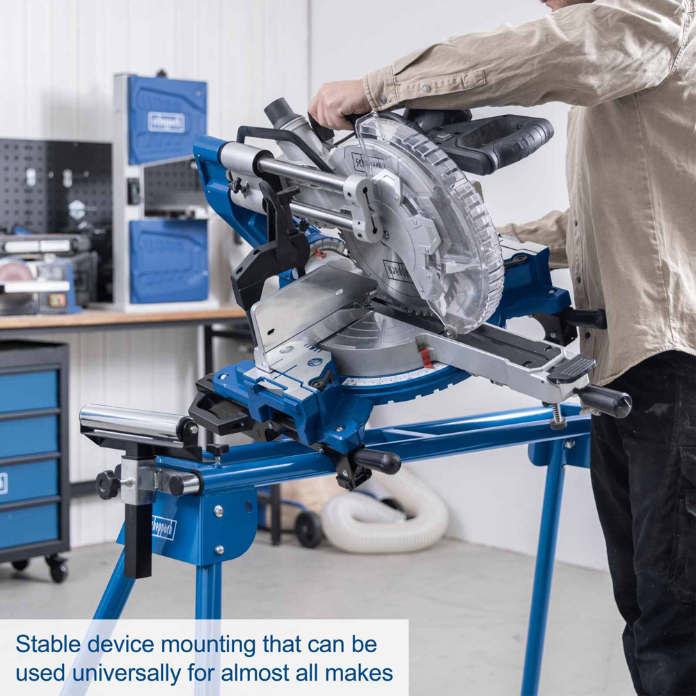 Scheppach UMF2000 250kg Load Universal Mitre Saw Stand with 2m Support Width Image 5