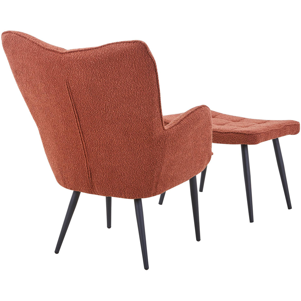 Paris Boucle Copper Armchair and Footstool Set Image 5
