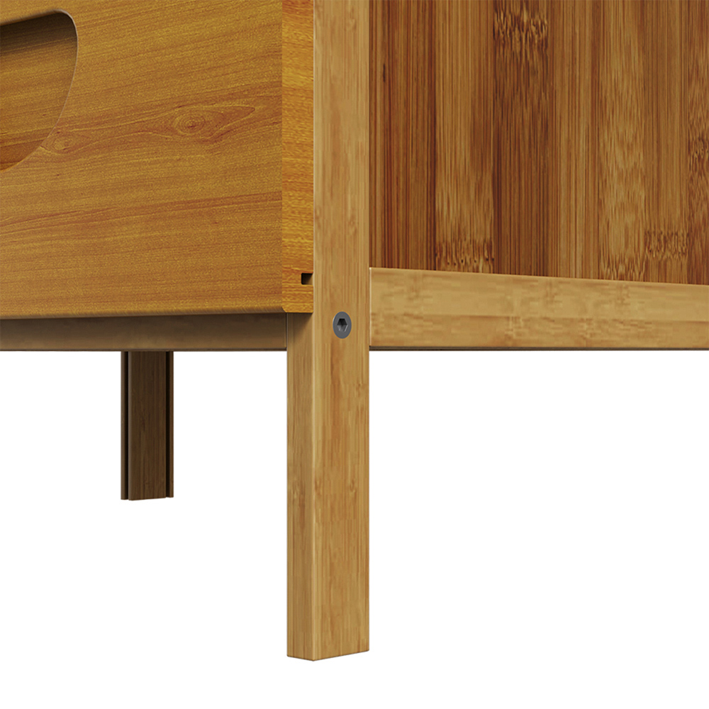 Living and Home 3 Drawer Single Shelf Tawny Bedside Table Image 3