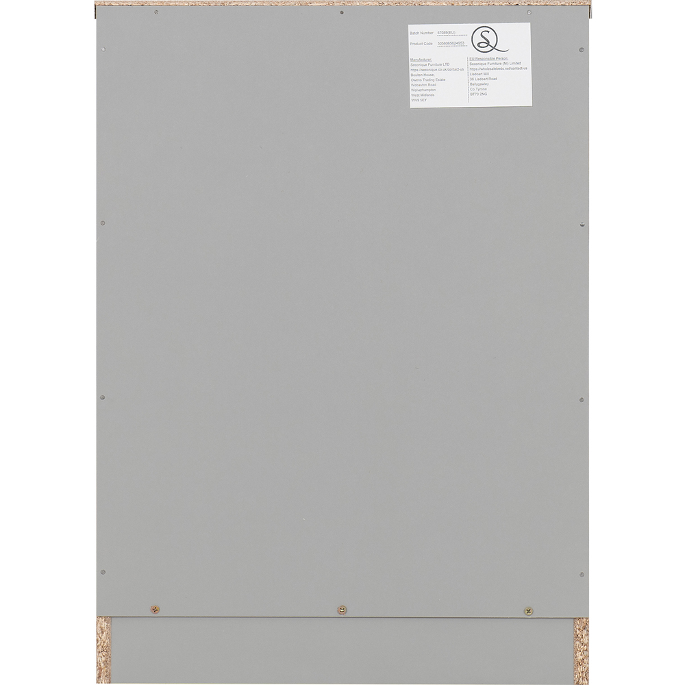 Seconique Dakota 3 Drawer Light Grey Bedside Table Image 6